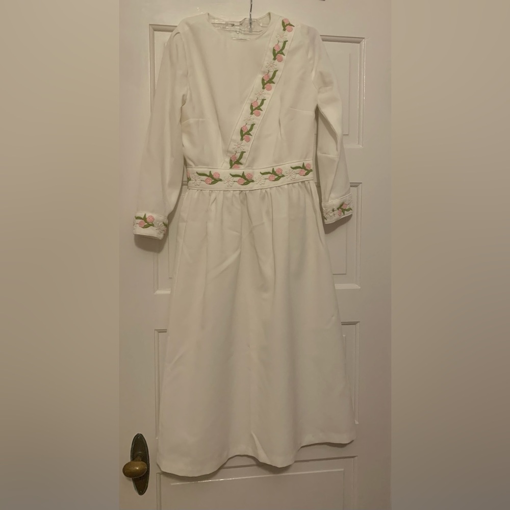 Vintage embroidered floral maxi dress